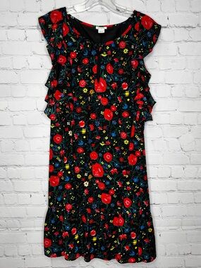 J. Crew Floral Flutter Sleeve Dress